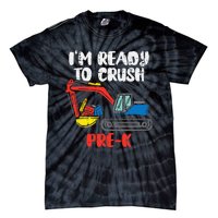 Excavator Ready To Crush Prek Prek First Day School Truck Tie-Dye T-Shirt