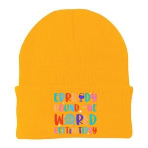 Errbody Round The World Gettin Tipsy Food And Wine Festival Gift Knit Cap Winter Beanie