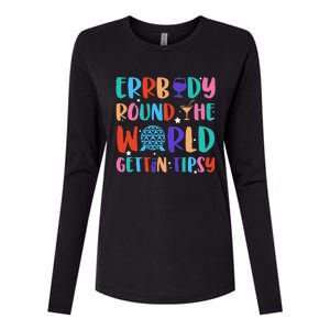 Errbody Round The World Gettin Tipsy Food And Wine Festival Gift Womens Cotton Relaxed Long Sleeve T-Shirt