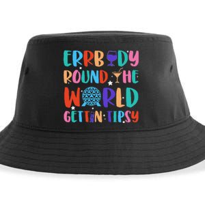 Errbody Round The World Gettin Tipsy Food And Wine Festival Gift Sustainable Bucket Hat