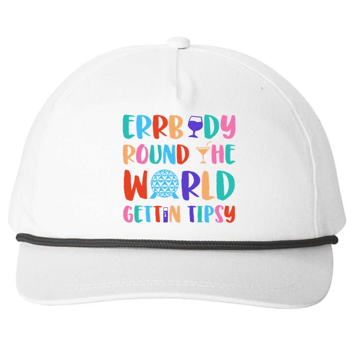 Errbody Round The World Gettin Tipsy Food And Wine Festival Gift Snapback Five-Panel Rope Hat