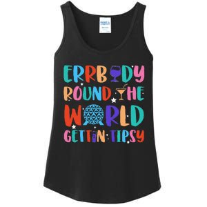 Errbody Round The World Gettin Tipsy Food And Wine Festival Gift Ladies Essential Tank