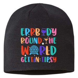 Errbody Round The World Gettin Tipsy Food And Wine Festival Gift Sustainable Beanie