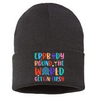 Errbody Round The World Gettin Tipsy Food And Wine Festival Gift Sustainable Knit Beanie