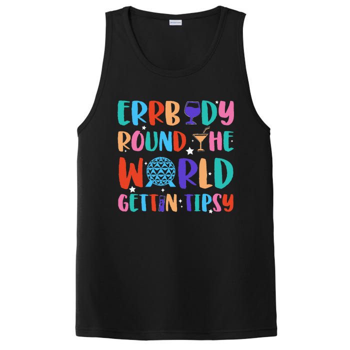 Errbody Round The World Gettin Tipsy Food And Wine Festival Gift PosiCharge Competitor Tank