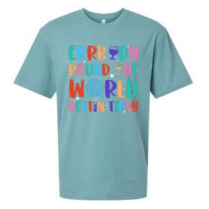 Errbody Round The World Gettin Tipsy Food And Wine Festival Gift Sueded Cloud Jersey T-Shirt