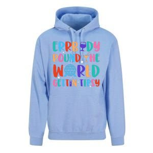 Errbody Round The World Gettin Tipsy Food And Wine Festival Gift Unisex Surf Hoodie