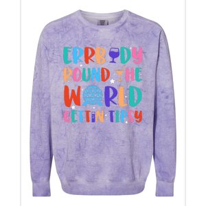 Errbody Round The World Gettin Tipsy Food And Wine Festival Colorblast Crewneck Sweatshirt