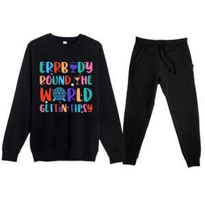 Errbody Round The World Gettin Tipsy Food And Wine Festival Premium Crewneck Sweatsuit Set