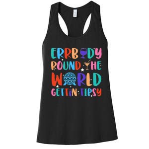 Errbody Round The World Gettin Tipsy Food And Wine Festival Women's Racerback Tank