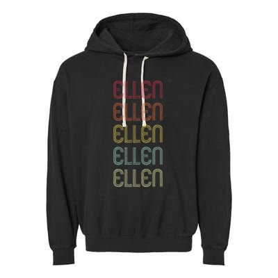 Ellen Retro Wordmark Pattern Vintage Personalized 70s Garment-Dyed Fleece Hoodie