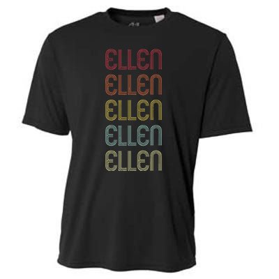 Ellen Retro Wordmark Pattern Vintage Personalized 70s Cooling Performance Crew T-Shirt