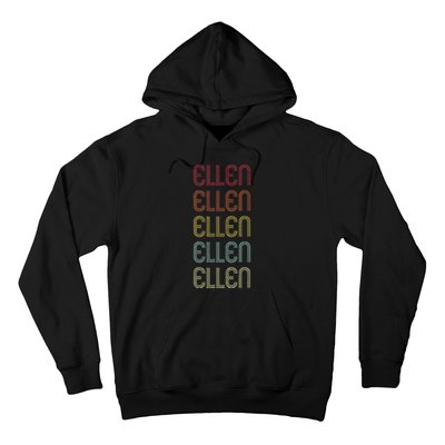 Ellen Retro Wordmark Pattern Vintage Personalized 70s Hoodie