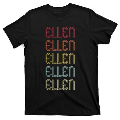 Ellen Retro Wordmark Pattern Vintage Personalized 70s T-Shirt