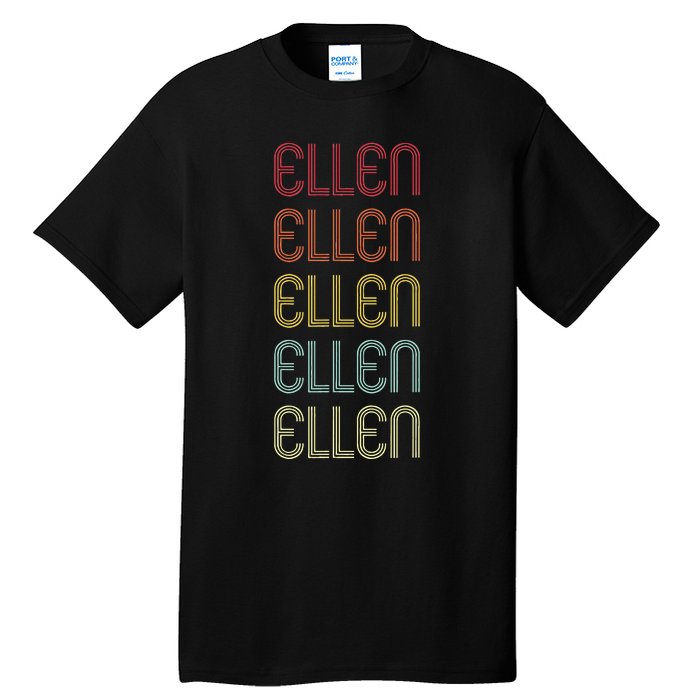 Ellen Retro Wordmark Pattern Vintage Personalized 70s Tall T-Shirt