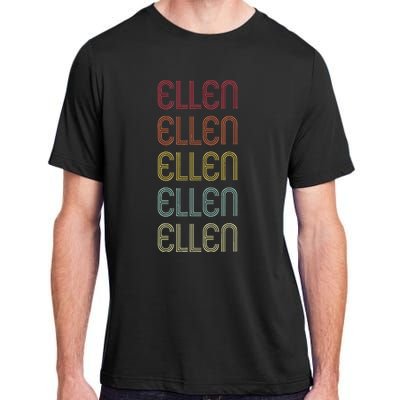 Ellen Retro Wordmark Pattern Vintage Personalized 70s Adult ChromaSoft Performance T-Shirt