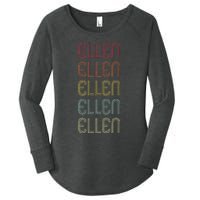 Ellen Retro Wordmark Pattern Vintage Personalized 70s Women's Perfect Tri Tunic Long Sleeve Shirt