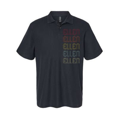 Ellen Retro Wordmark Pattern Vintage Personalized 70s Softstyle Adult Sport Polo