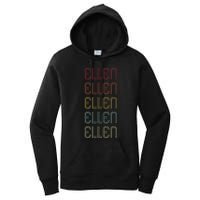 Ellen Retro Wordmark Pattern Vintage Personalized 70s Women's Pullover Hoodie