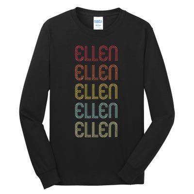 Ellen Retro Wordmark Pattern Vintage Personalized 70s Tall Long Sleeve T-Shirt