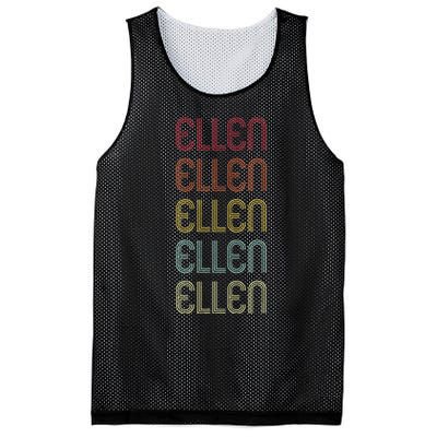 Ellen Retro Wordmark Pattern Vintage Personalized 70s Mesh Reversible Basketball Jersey Tank