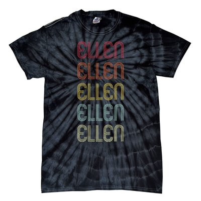 Ellen Retro Wordmark Pattern Vintage Personalized 70s Tie-Dye T-Shirt