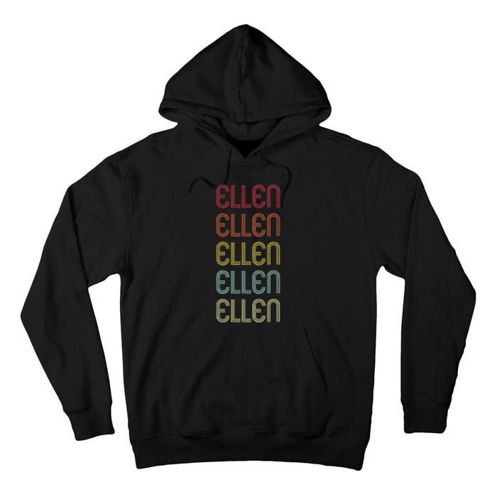 Ellen Retro Wordmark Pattern Vintage Personalized 70s Tall Hoodie