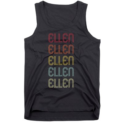 Ellen Retro Wordmark Pattern Vintage Personalized 70s Tank Top