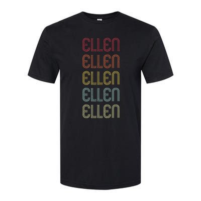 Ellen Retro Wordmark Pattern Vintage Personalized 70s Softstyle CVC T-Shirt