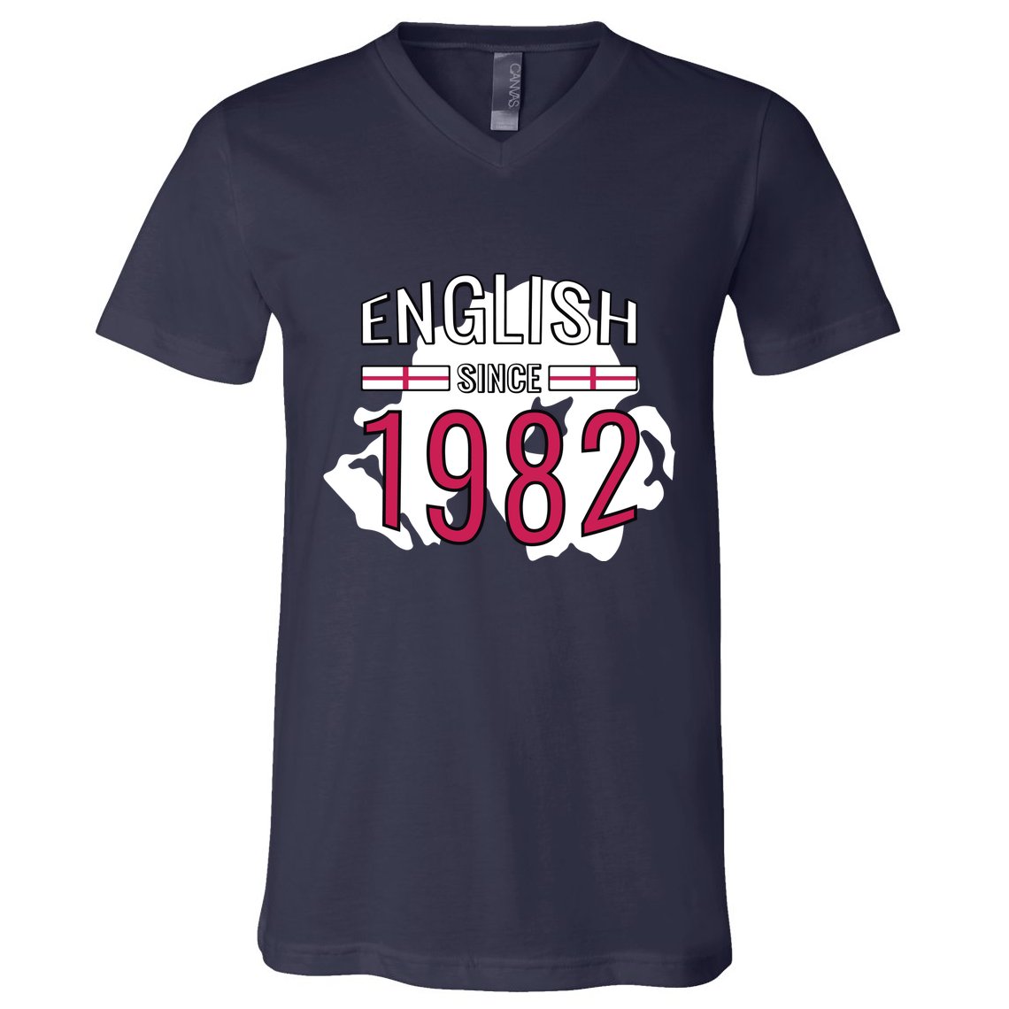 English Since 1982 Birthday Gift V-Neck T-Shirt