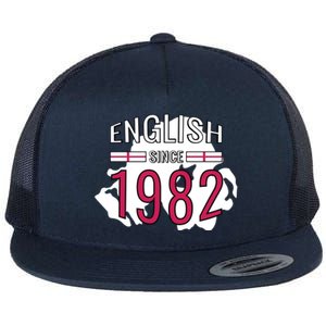 English Since 1982 Birthday Gift Flat Bill Trucker Hat