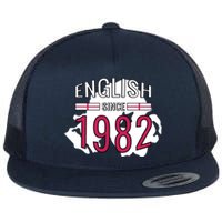 English Since 1982 Birthday Gift Flat Bill Trucker Hat