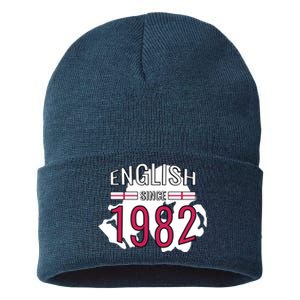 English Since 1982 Birthday Gift Sustainable Knit Beanie