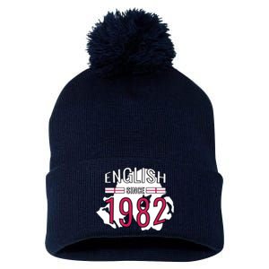 English Since 1982 Birthday Gift Pom Pom 12in Knit Beanie