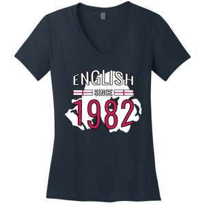 English Since 1982 Birthday Gift Women's V-Neck T-Shirt