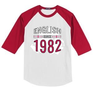 English Since 1982 Birthday Gift Kids Colorblock Raglan Jersey