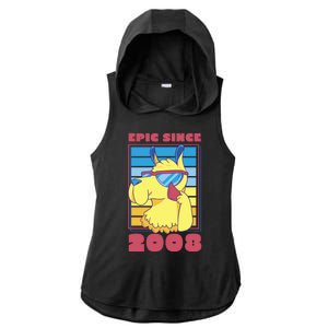 Epic Since 2008 Birthday Gift Ladies PosiCharge Tri-Blend Wicking Draft Hoodie Tank