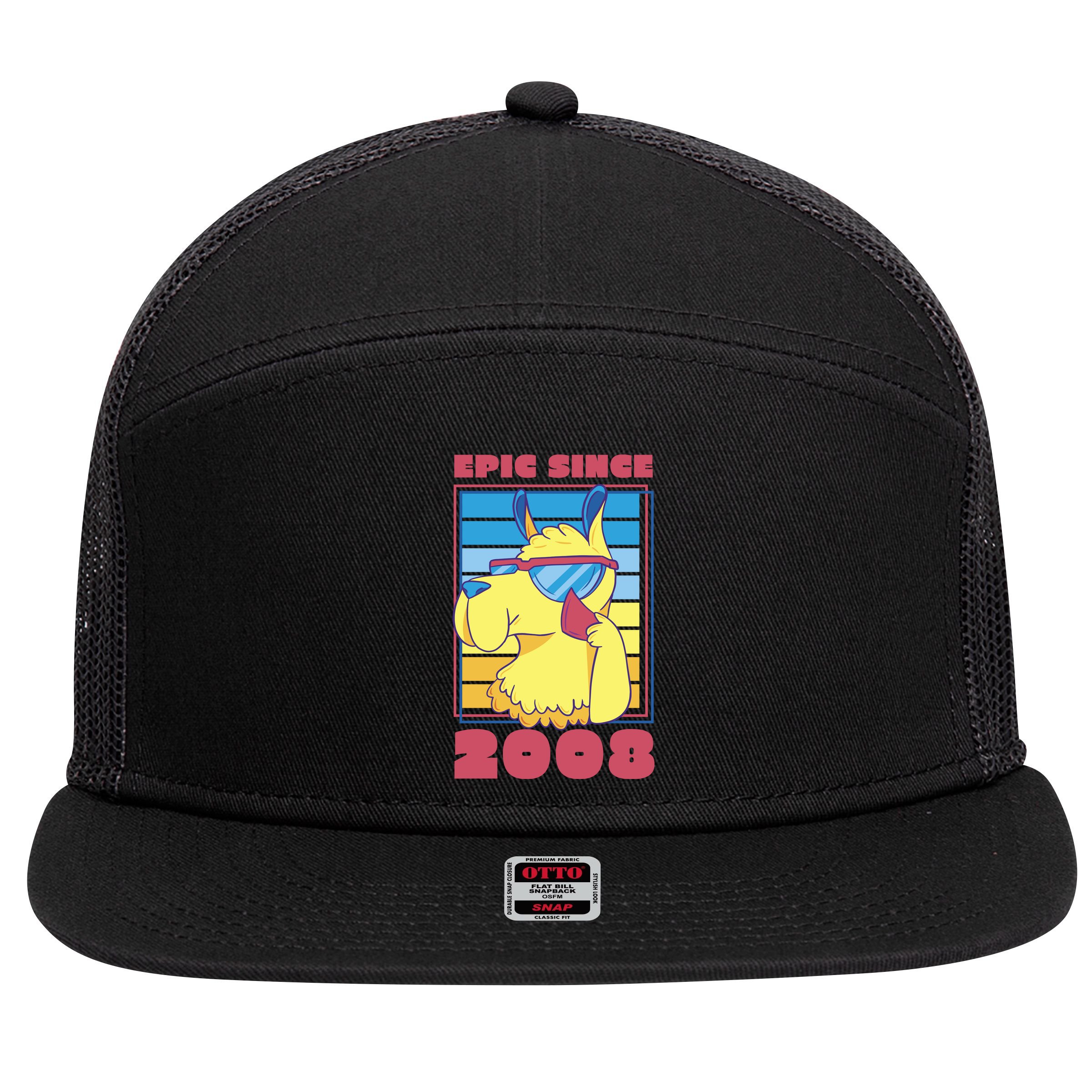 Epic Since 2008 Birthday Gift 7 Panel Mesh Trucker Snapback Hat