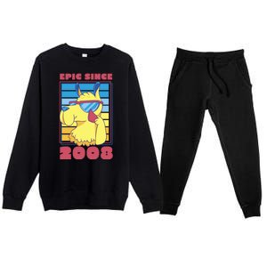 Epic Since 2008 Birthday Gift Premium Crewneck Sweatsuit Set