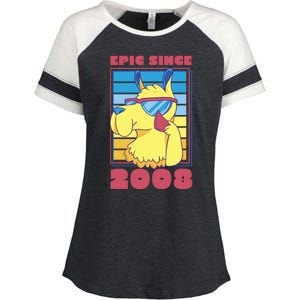 Epic Since 2008 Birthday Gift Enza Ladies Jersey Colorblock Tee