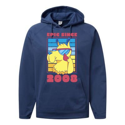 Epic Since 2008 Birthday Gift Performance Fleece Hoodie