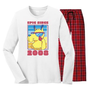 Epic Since 2008 Birthday Gift Women's Long Sleeve Flannel Pajama Set 