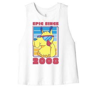 Epic Since 2008 Birthday Gift Women's Racerback Cropped Tank