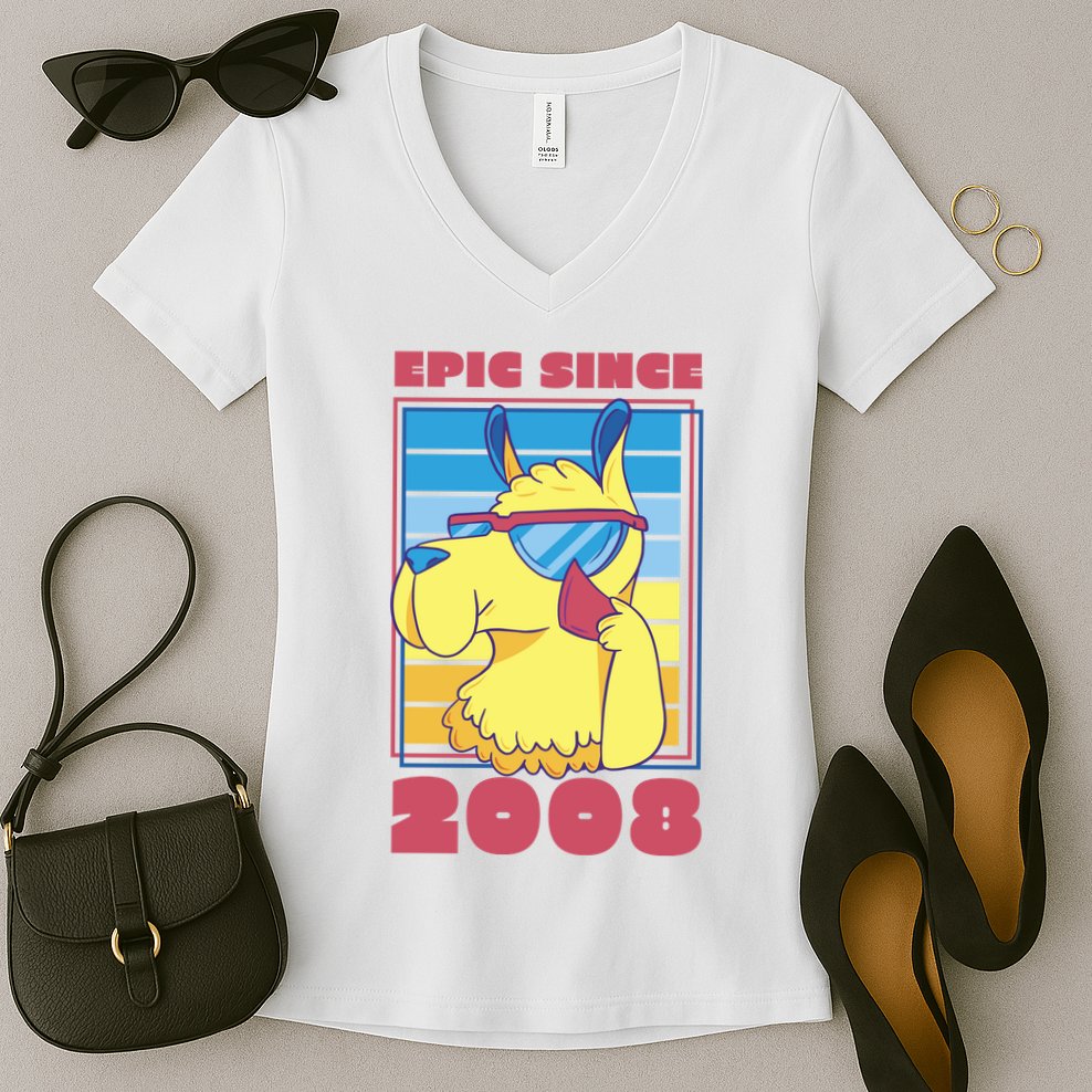 Epic Since 2008 Birthday Gift Women's V-Neck T-Shirt