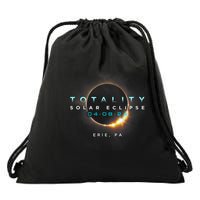 Eclipse Solar 2024 Erie Pa Totality 04 08 24 Drawstring Bag