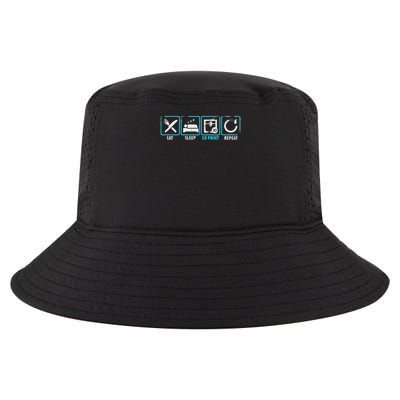 Eat Sleep 3d Print Repeat Filament 3d Printer Tech Gift Cool Comfort Performance Bucket Hat