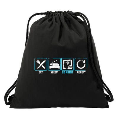 Eat Sleep 3d Print Repeat Filament 3d Printer Tech Gift Drawstring Bag