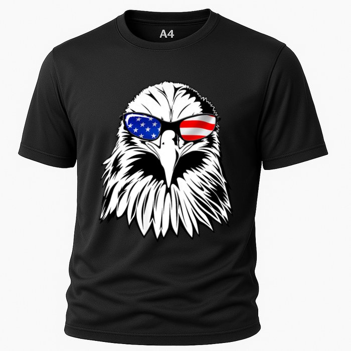 Eagle Sunglasses 4th Of July American Flag Cooling Performance Crew T-Shirt