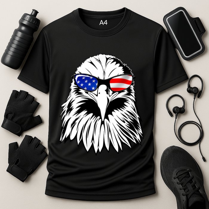 Eagle Sunglasses 4th Of July American Flag Cooling Performance Crew T-Shirt