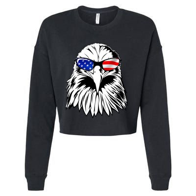 Eagle Sunglasses 4th Of July American Flag Cropped Pullover Crew